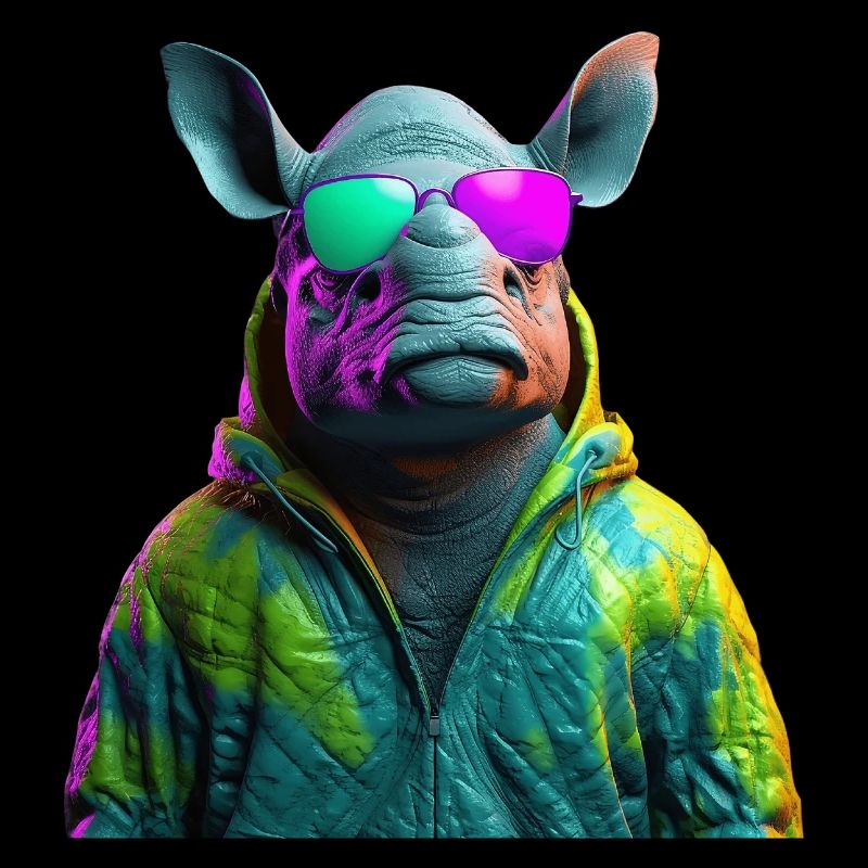 Hippo Nilpferd mit Sonnenbrille Flusspferd Afrika