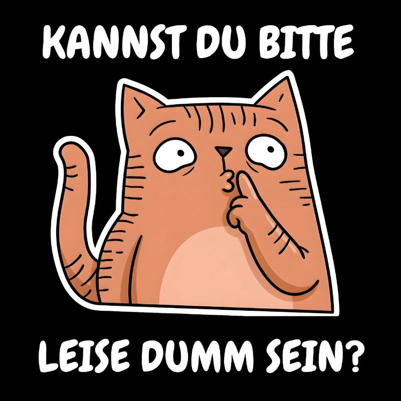 Spruch Lustig Katze Kannst du leise dumm sein?