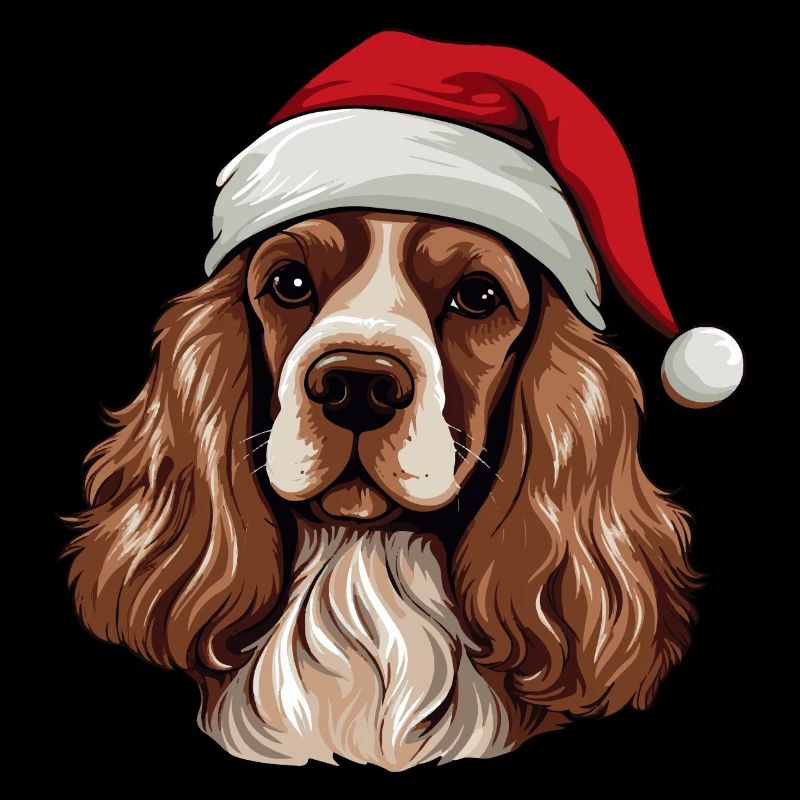 Tête de Noël de chien Cocker Spaniel
