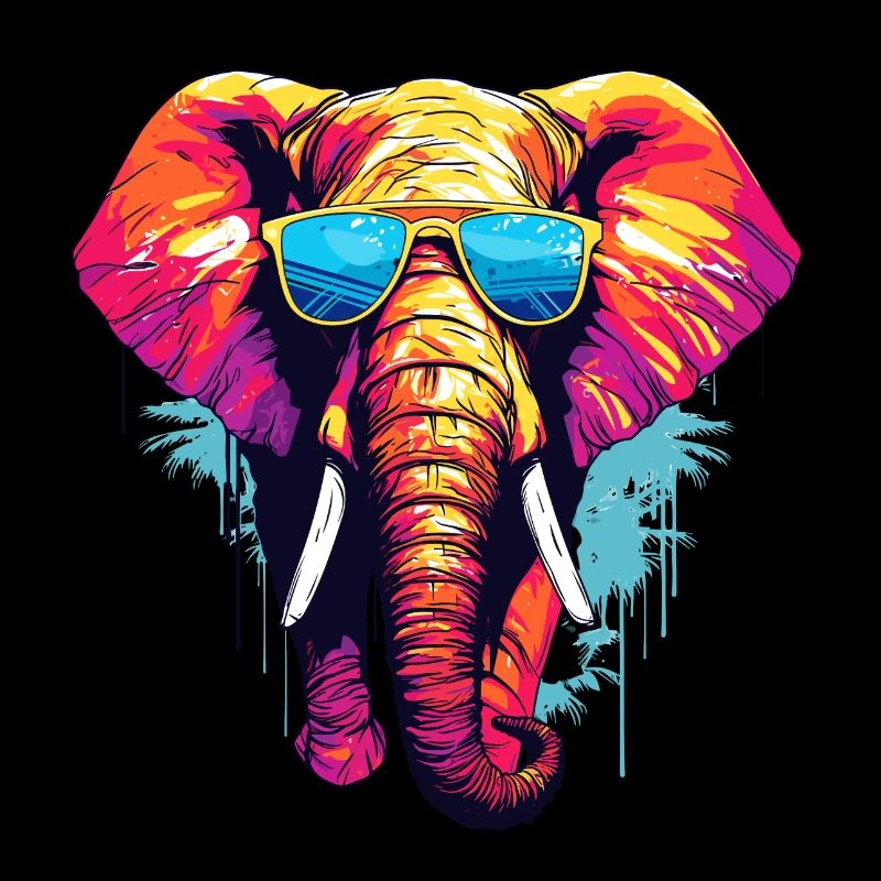 Elephant with sunglasses