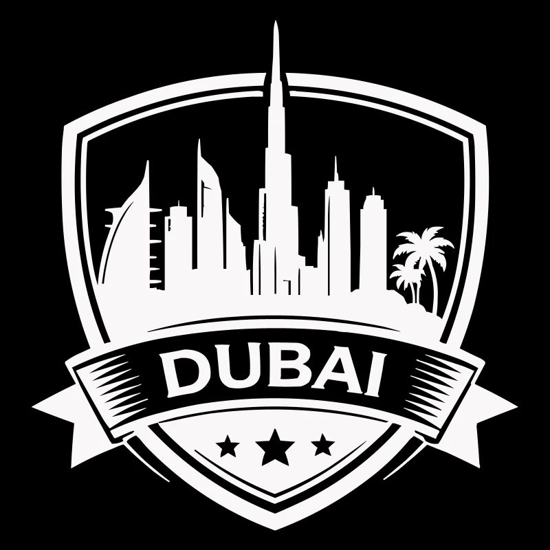 Panneau du badge de la Skyline de Dubaï