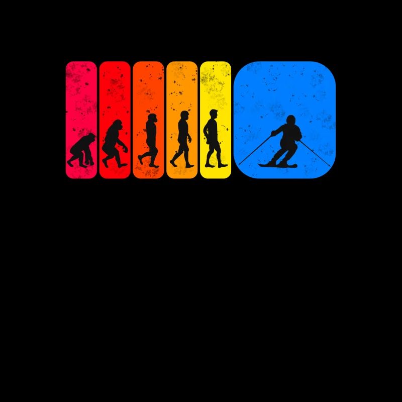 Skiing evolution skier gift idea