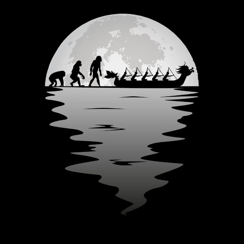 Drachenboot Mond Paddel Paddler Team Evolution