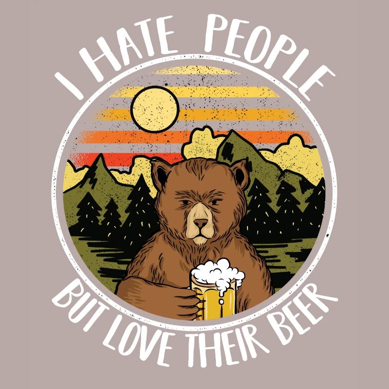 Camping Lustig Spruch Camper Geschenk Bier Bär