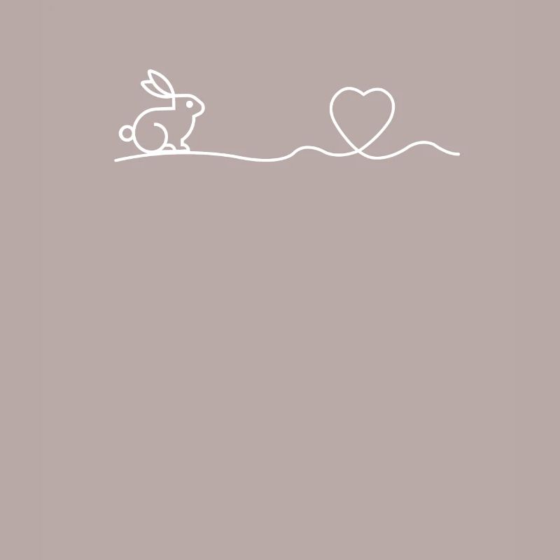 Rabbit Heart Line Art Easter Easter Gift