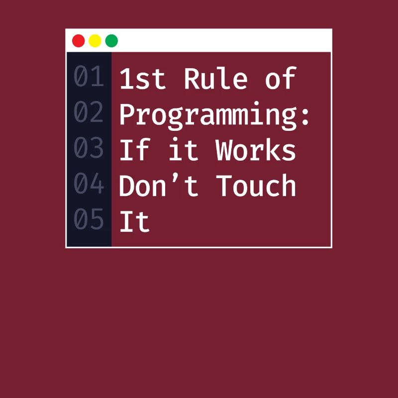 1ère règle de programmation du codage du programmeur