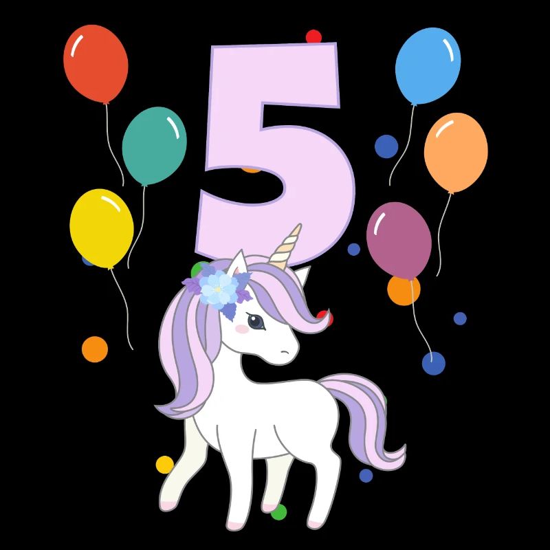 5. Geburtstag Kindergeburtstag 5 Jahre Einhorn