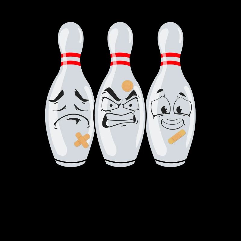 Bowling pin faces funny for bowling lovers