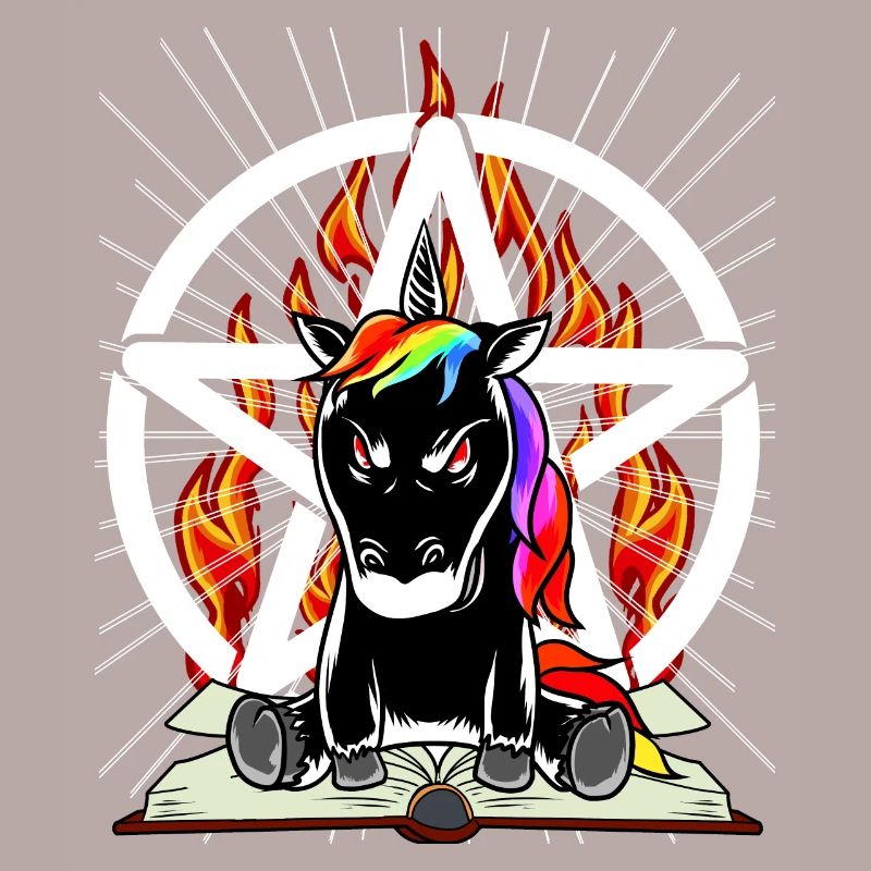 Satan Unicorn Pentagram Devilish Mythical Creature Evil