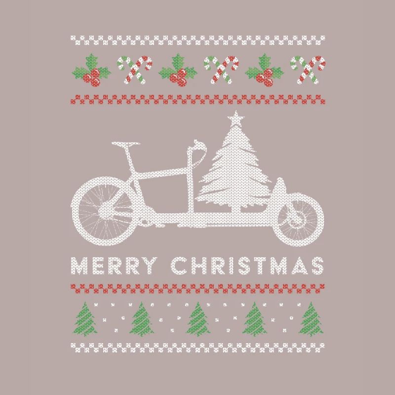 Vélo cargo Pull de Noël moche