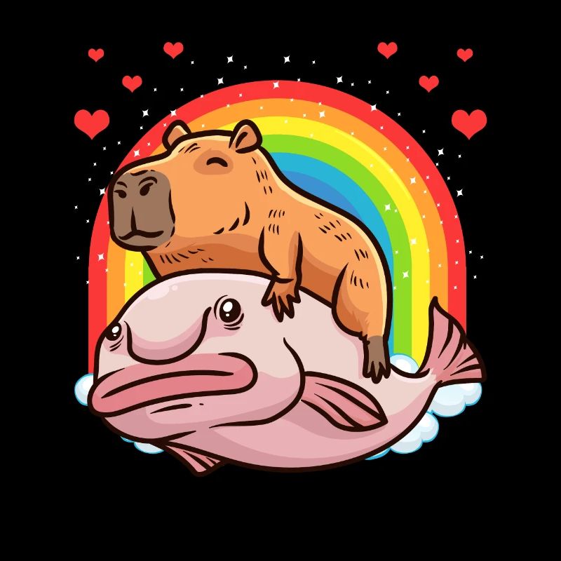 Capybara Kawaii Blobfish Capybara Avec