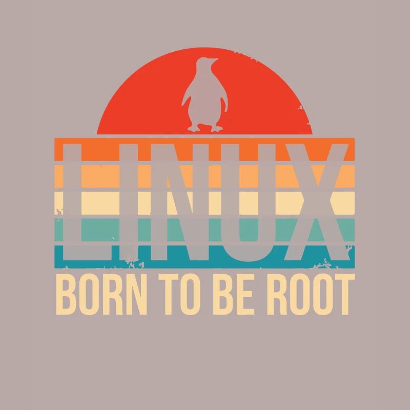 Linux Born To Be Root Pinguin Nerd Coding Geek