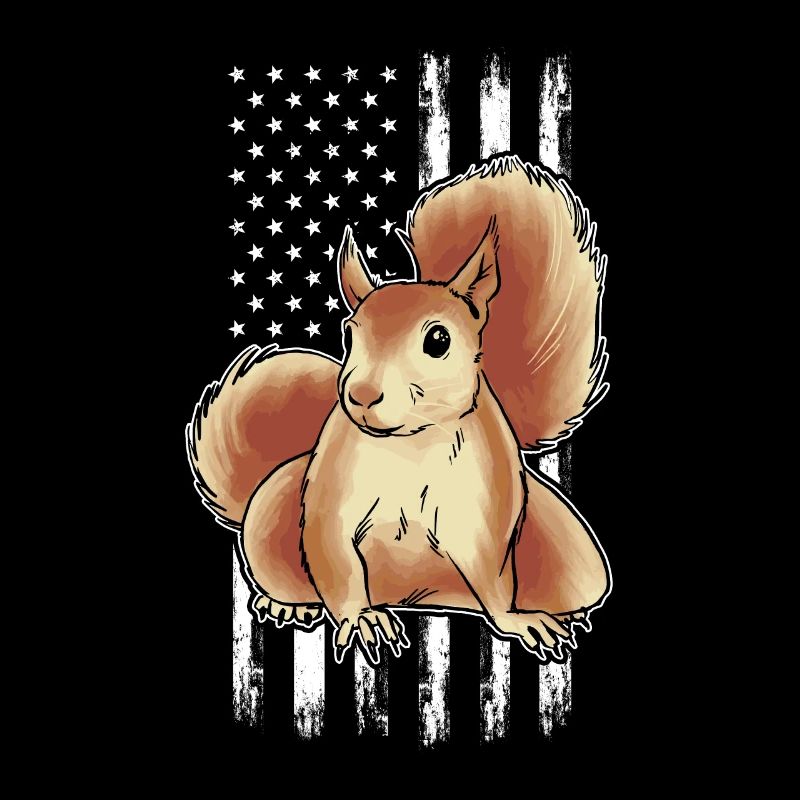 Squirrel US Flag Squirrel American