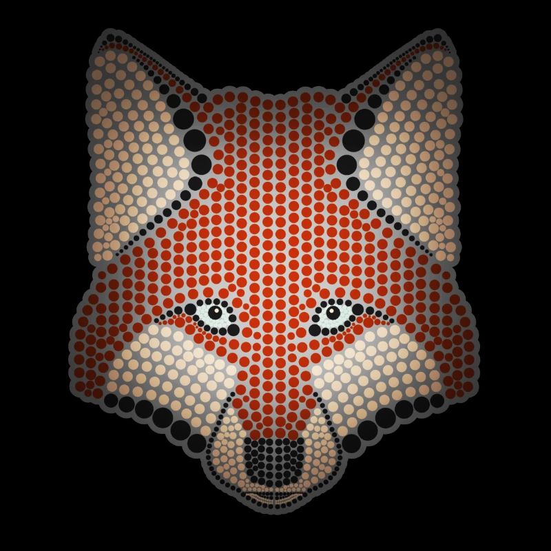 Conception d'animal de la forêt de renard parsemée de tête d'animal
