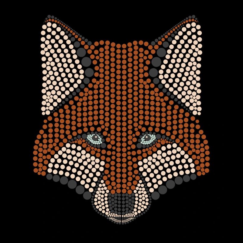 Conception d'animal de la forêt de renard parsemée de tête d'animal