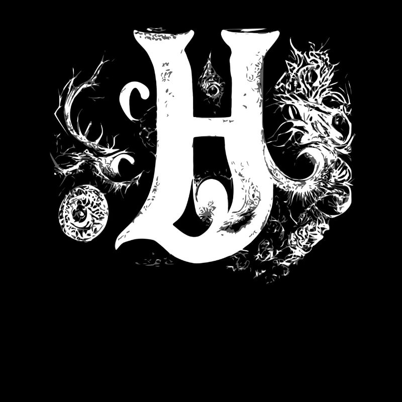 Buchstabe H Monogramm Handgezeichnete Typografie G