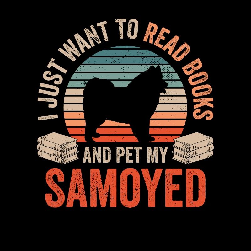 Reading and stroking Samoyeds Samoyedenspitz