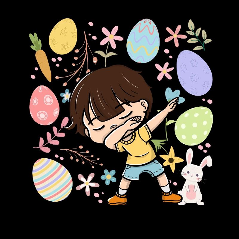 Dabbing Boy Colorful Eggs Easter Costume Holida