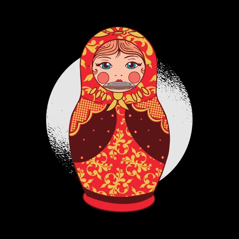 Russian Matryoshka's Harmonica Musician
