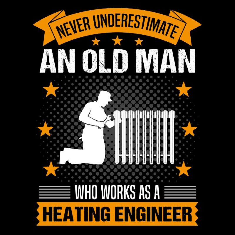 Heating engineer Old man saying gentlemen gift