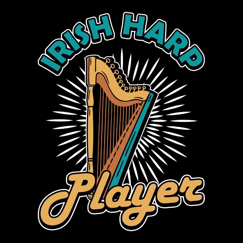 Irish Harp Player Harfe