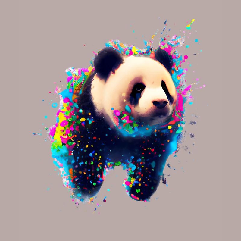 Farbexplosion Panda Bär