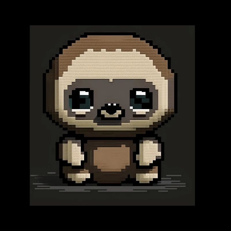 Pixel Art Chibi Sloth