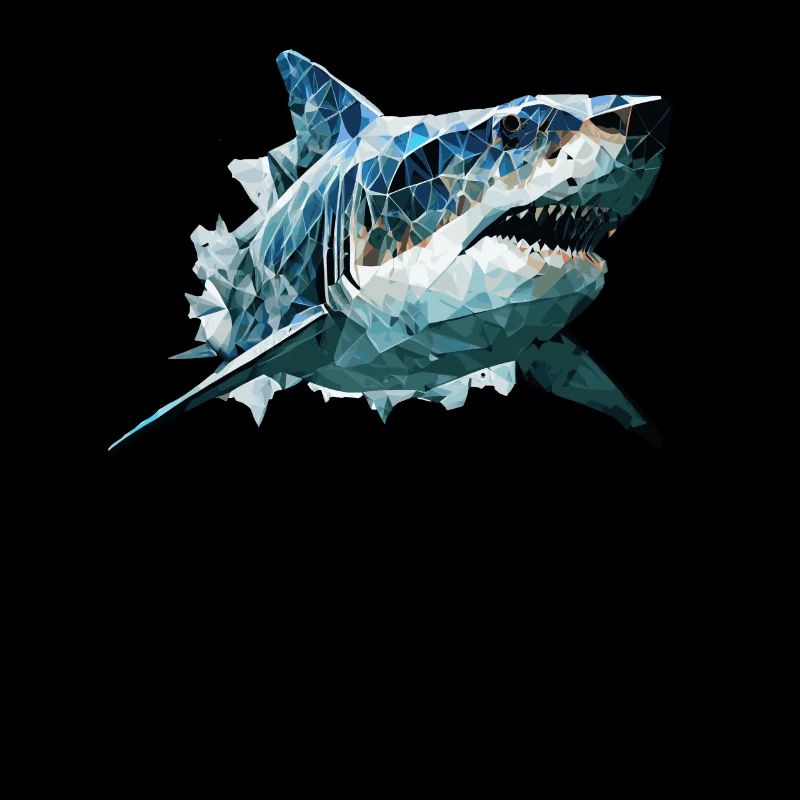 Geometric Shark Head Abstract Polygonal