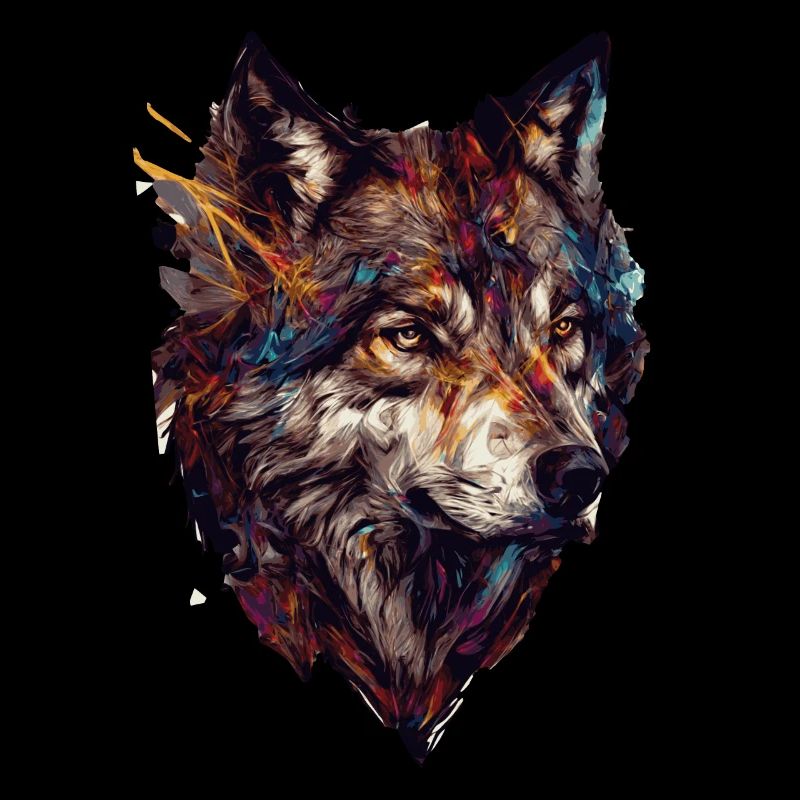 Polygonale abstrait géométrique Wolf Head