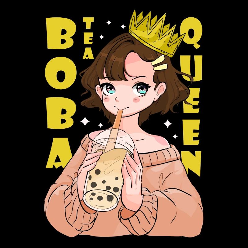 Kawaii Boba Tea Queen Bubble Tapioca Pearls Anime