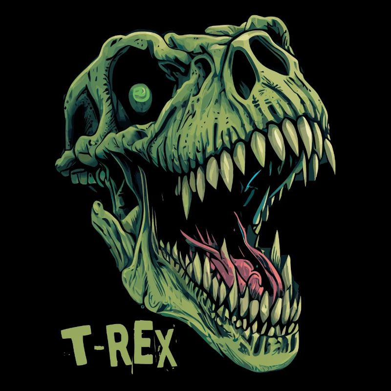 Green T-Rex Head Roaring Dinosaur