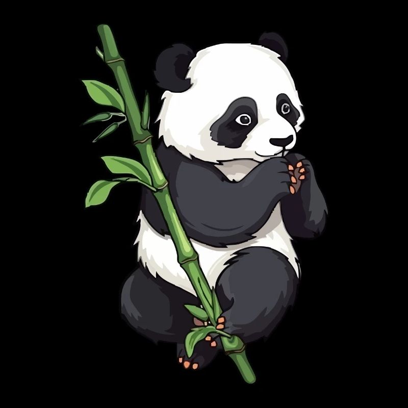 Panda bear with bamboo