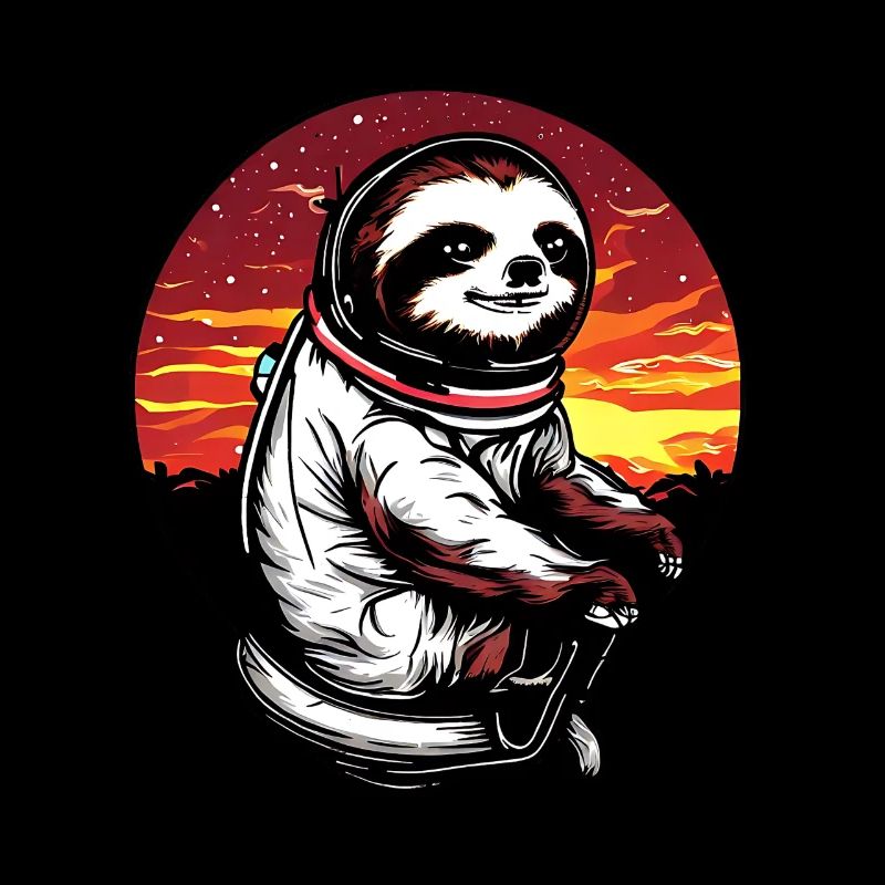 Lazyer in space at sunset
