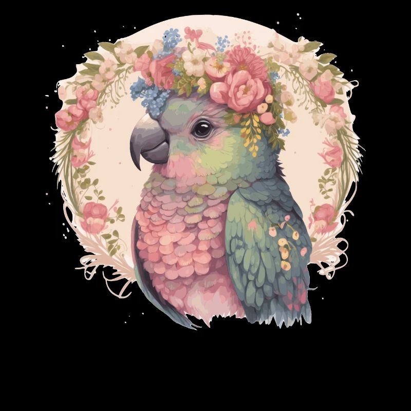 Mignon Pionus Perroquet Oiseau Fleur Couronne Oiseaux de compagnie