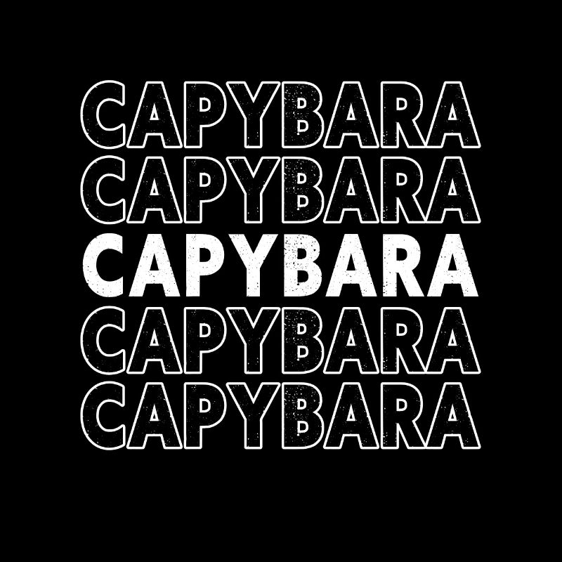 Retro Capybara Text Design - Capybaras