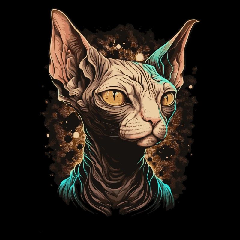 Mignon Céleste Sphynx Chat Race Sorcière Occulte