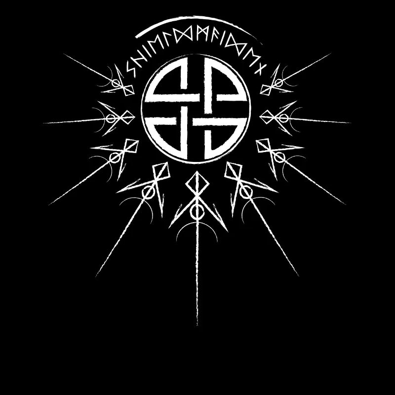 Shield maiden, runic script, viking knot, Norse