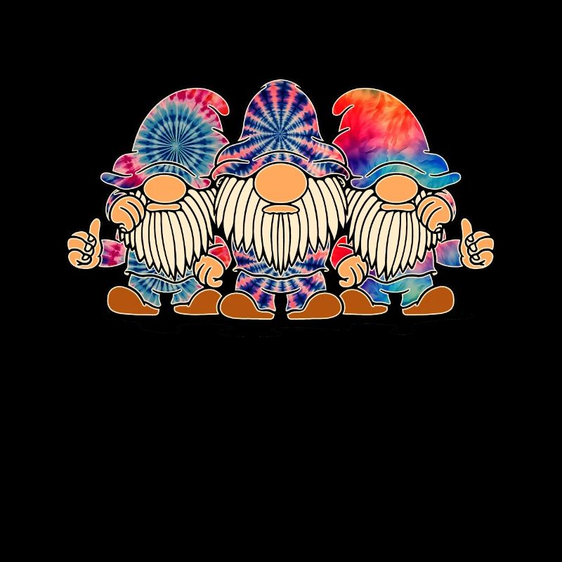 Drei Hippie -Gnomes Groovy Binde Dye Gnomies