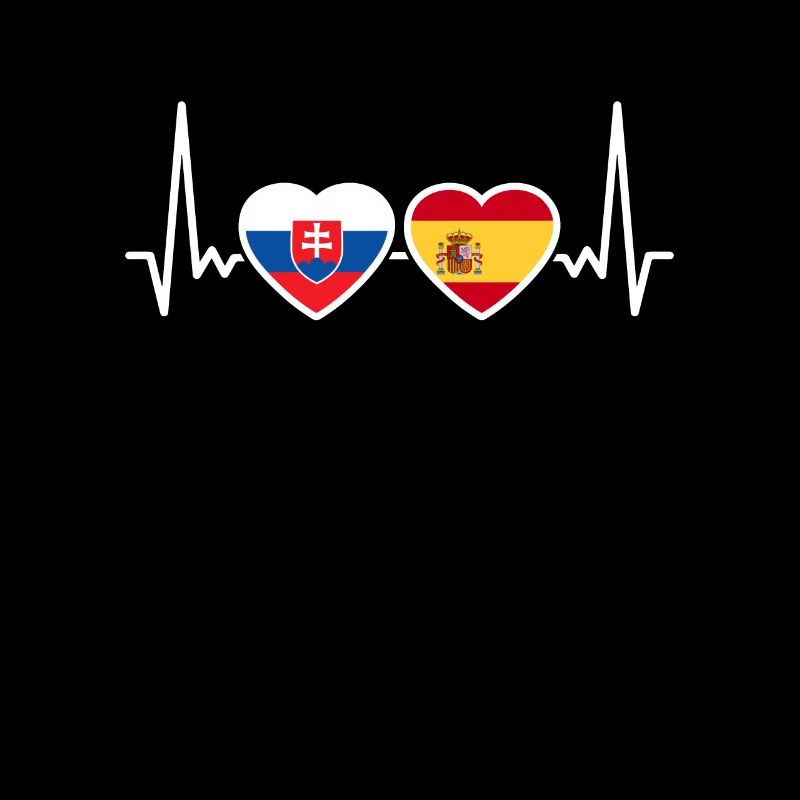 Slowakei Spanien Herzschlag Flagge Spanier Slowake