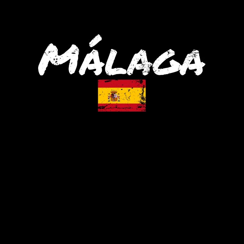 Malaga Vintage Espagne Drapeau Espagnol Espagnol