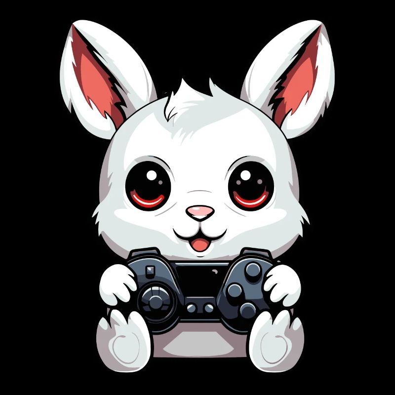 Cute Rabbit Player Gaming Bunny Lover