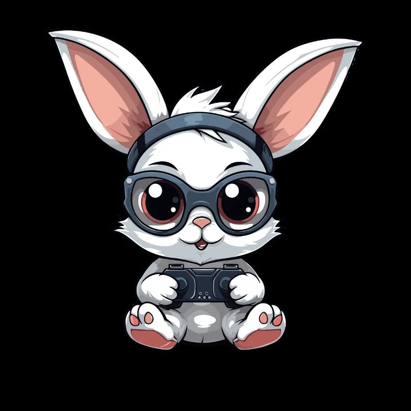 Cute Rabbit Player Gaming Bunny Lover