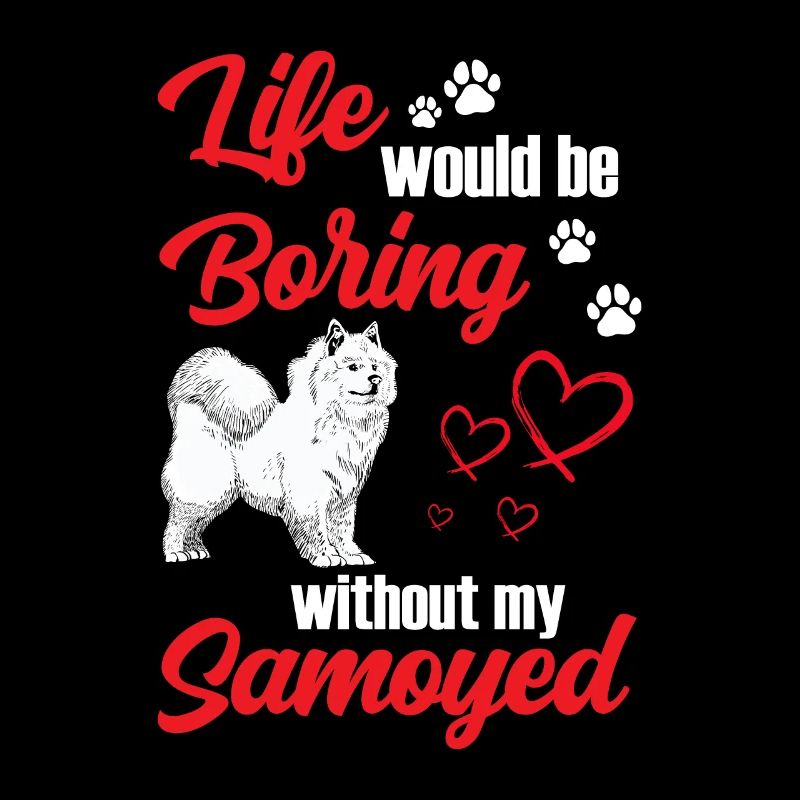 Boring without Samoyed sled dog