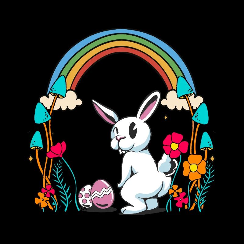 Easter Bunny Easter Eggs Rainbow Child Kids Bunny