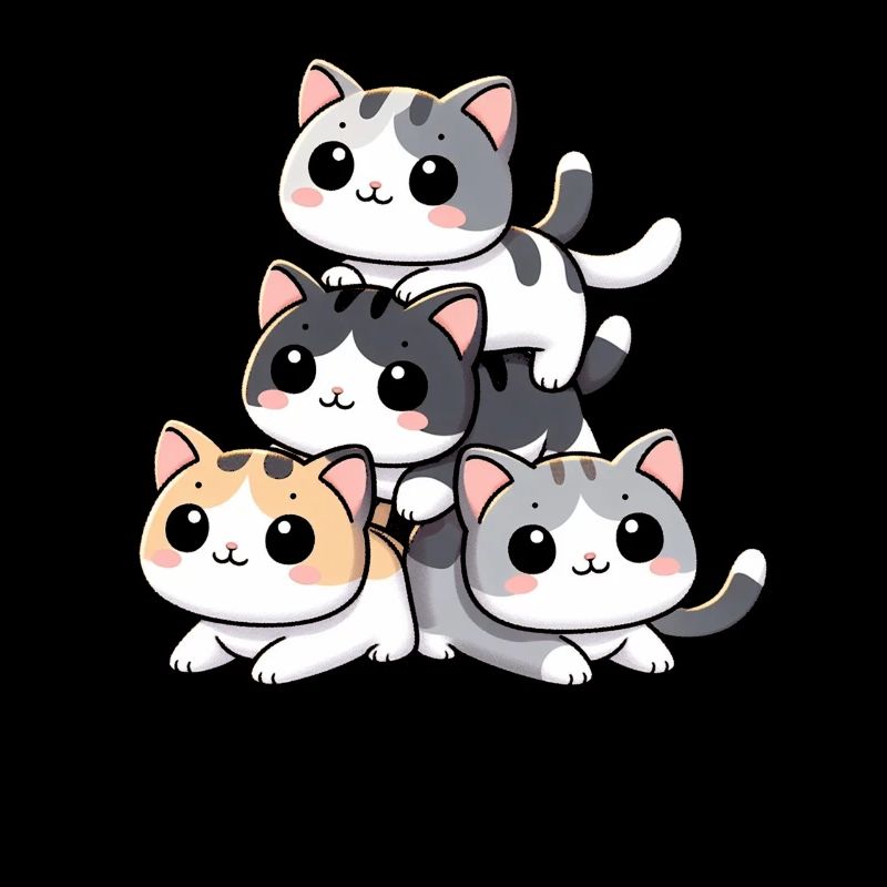 Stack of Kitty Cats Stack Kawaii Meowtain Anime
