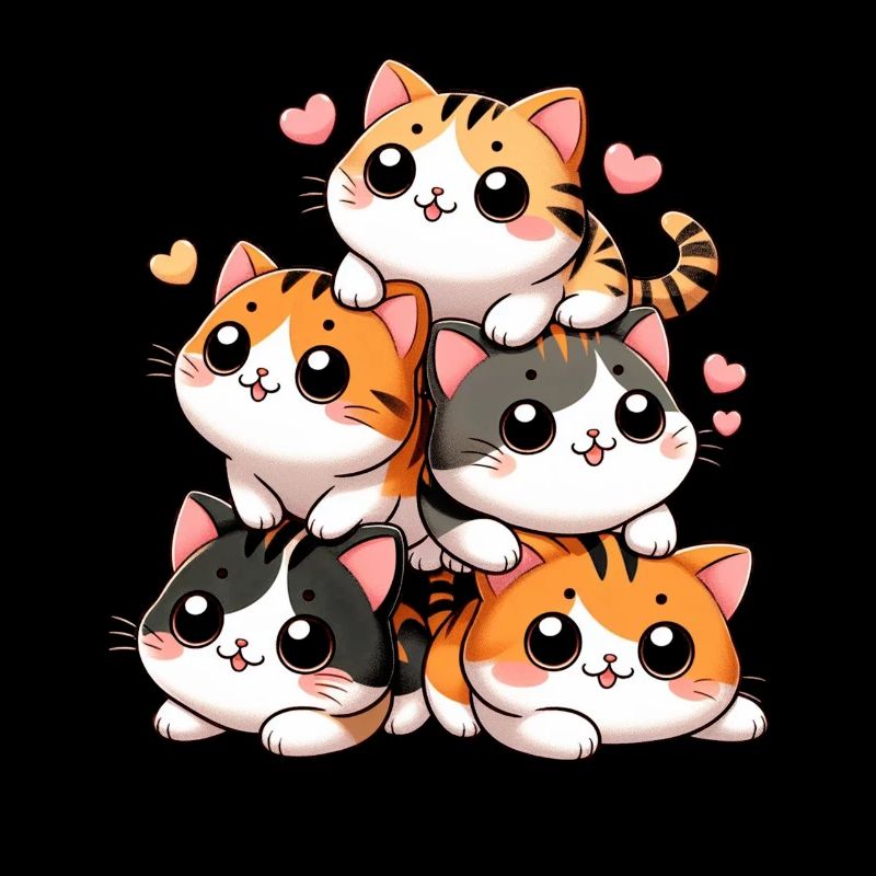 Stack of Kitty Cats Stack Kawaii Meowtain Anime