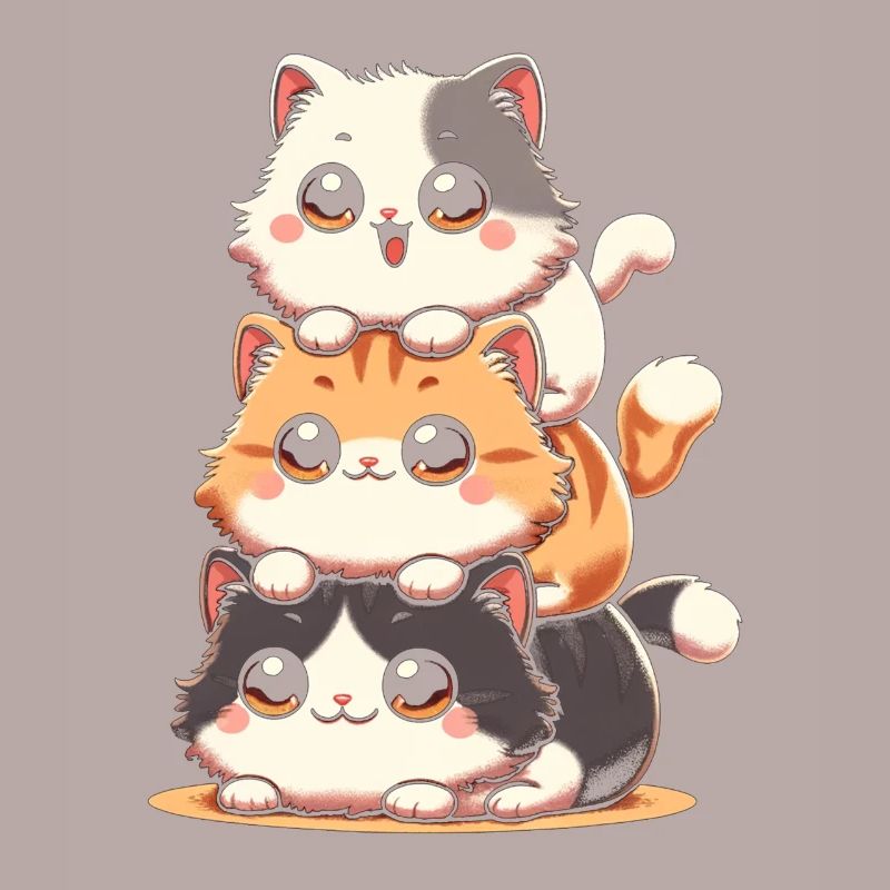Stack of Kitty Cats Stack Kawaii Meowtain Anime