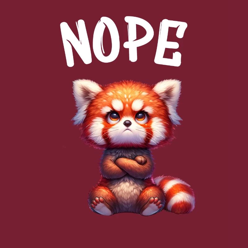 Red Panda Funny Saying Nope Fire Fox