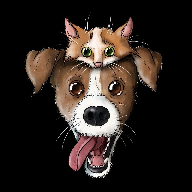 Visage de chien et de chat 2