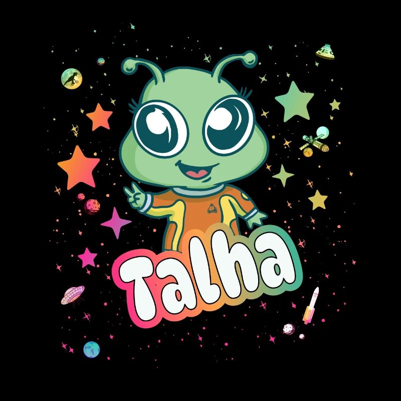 TALHA - Beau nom de garçon avec un extraterrestre mignon